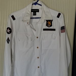 Men's Used White Courage Clothing Casual  shirt